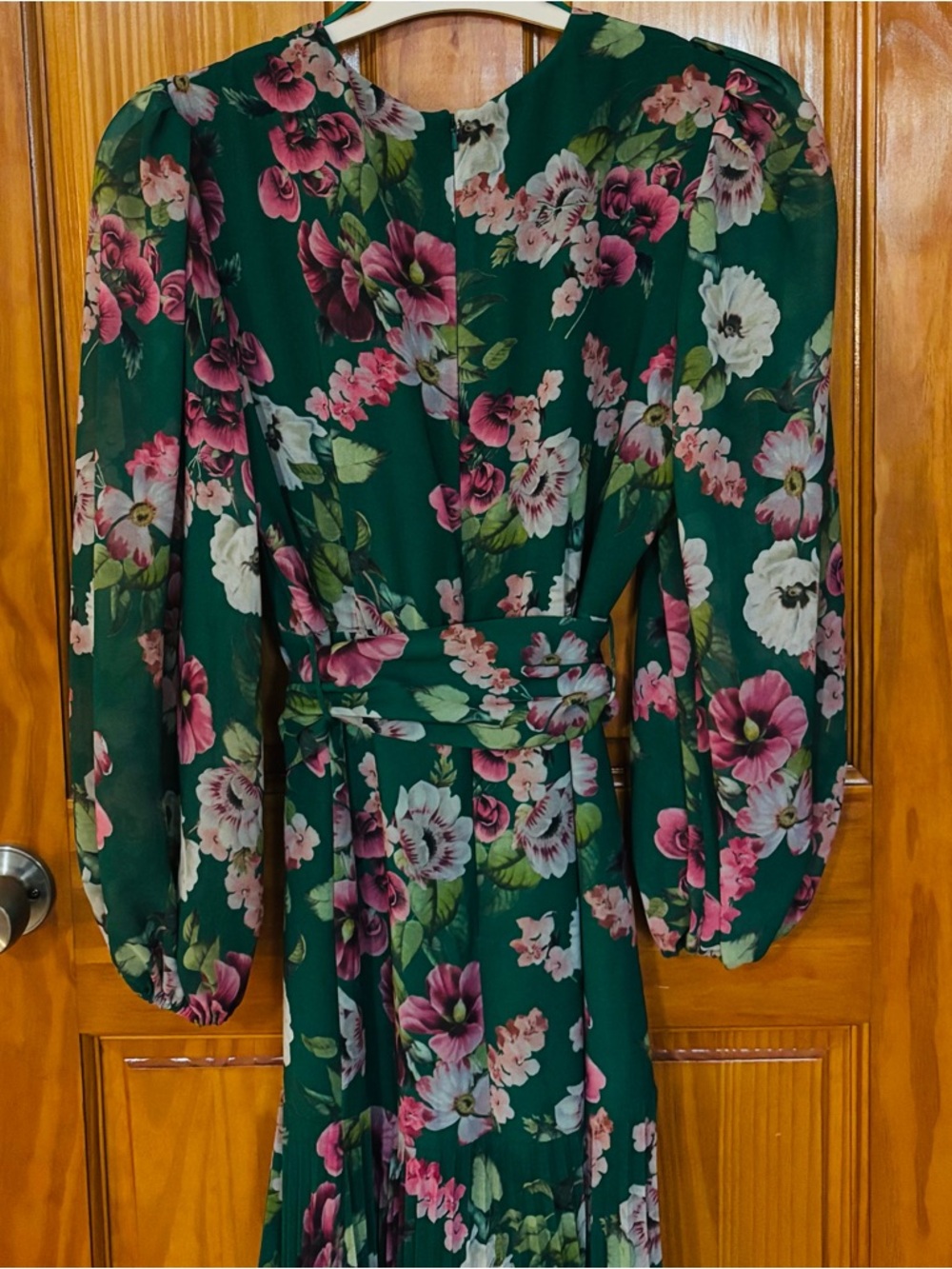 Bardot Green Floral Maxi Dress with Belt - Picture 5 of 7